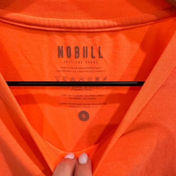 NOBULL Men's Bright Orange Tee - Picture 2 of 3